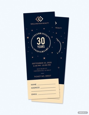 Anniversary Ticket Template