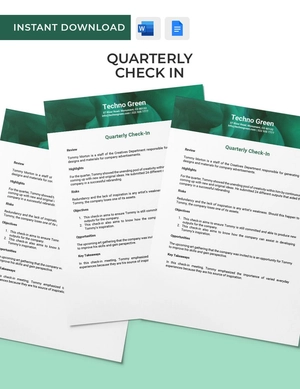 Quarterly Check In Template
