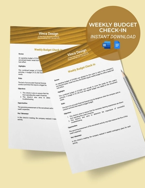 Weekly Budget Check In Template