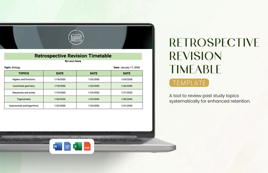Retrospective Revision Timetable Retrospective Revision Timetable