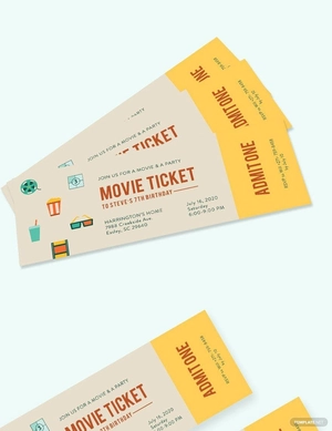 Vintage Movie Ticket Invitation Template