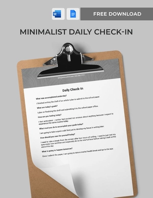 Minimalist Daily Check-In Template