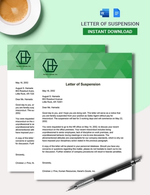 Letter Of Suspension For Misconduct