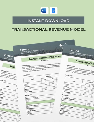 Transactional Revenue Model Template