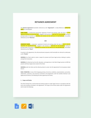 Retainer Agreement Template