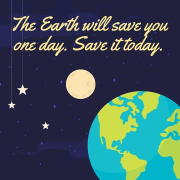 Free Earth Day Message Clipart Template to Edit Online