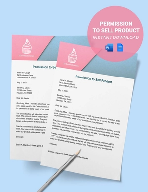 Letter Requesting Permission To Sell Product