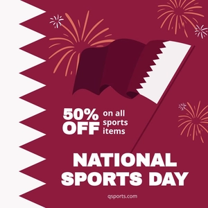 Qatar National Sports Day Flyer Vector