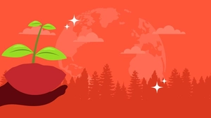 Earth Day Red Background