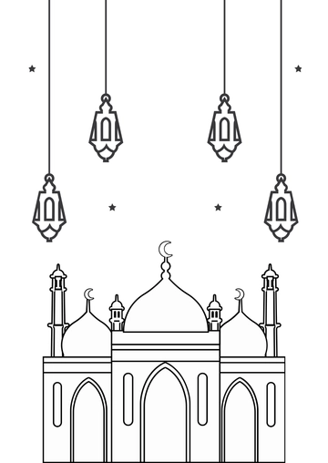 Free Eid al-Fitr Drawing Template to Edit Online