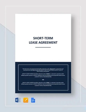 Short Term Lease Agreement Template