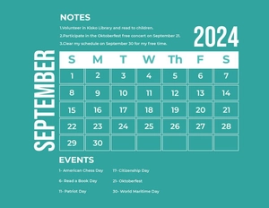 September 2024 Calendar With Holidays