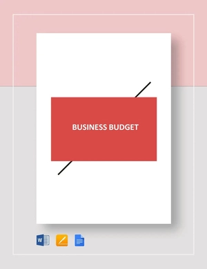 Business Plan Budget Template