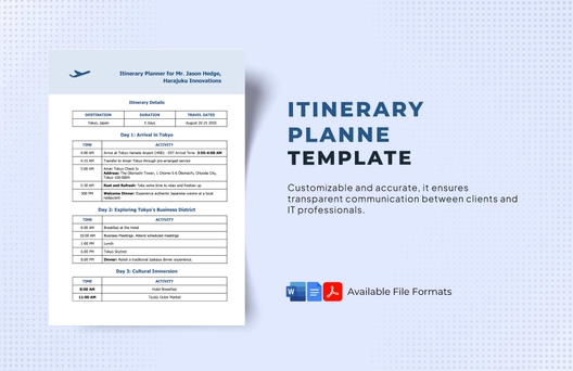 Itinerary Planner Template