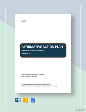 Affirmative Action Plan Template