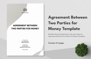 Agreement Between Two Parties for Money Template
