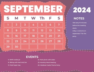 Simple September 2024 Calendar