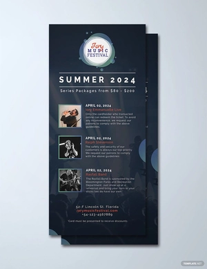 Music Festival Rack Card Template