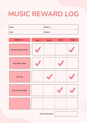 Music Reward Chart For Kids