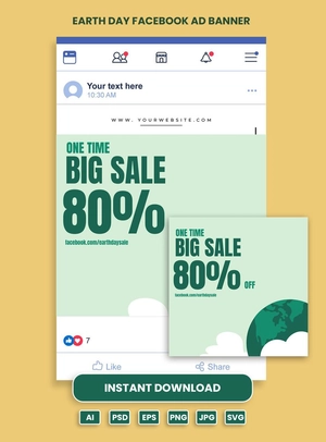 Earth Day Facebook Ad Banner