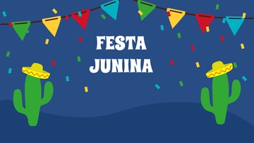 Free Festa Junina Cartoon Background Template to Edit Online