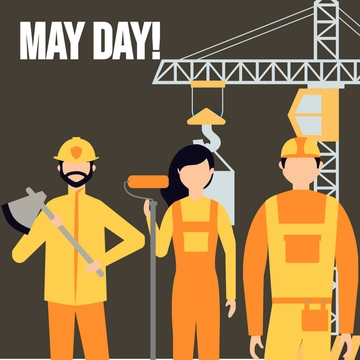 Free May Day Cartoon Clipart Template to Edit Online