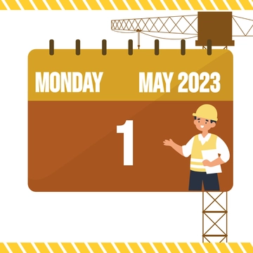 Free May Day Calendar Clipart Template to Edit Online