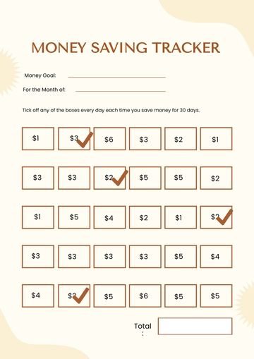Free Money Saving Chart Template to Edit Online