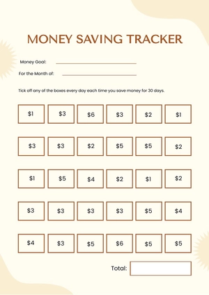 Money Saving Chart