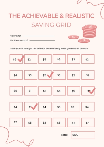 Free The Achievable & Realistic Saving Chart Template to Edit Online
