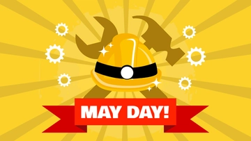 Free May Day Gold Background Template to Edit Online
