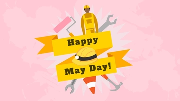 Free May Day Pink Background Template to Edit Online