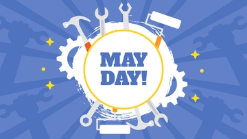 Free May Day Zoom Background Template to Edit Online