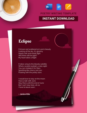 Poetry Writing Template