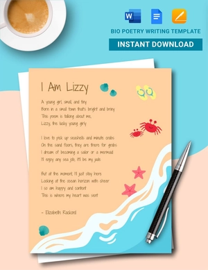 Bio Poetry Writing Template