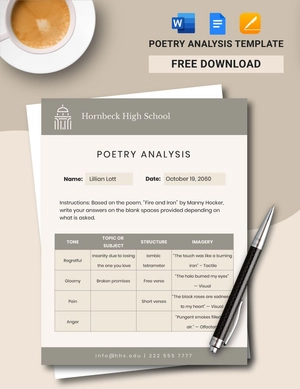 Poetry Analysis Template