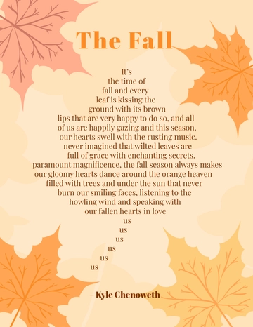 Free Fall Concrete Poetry Template to Edit Online