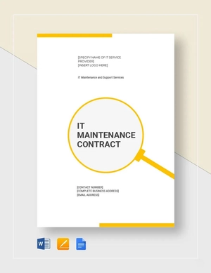 IT Maintenance Contract Template IT Maintenance Contract Template