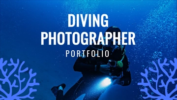 Free Diving Photographer Portfolio Presentation Template to Edit Online