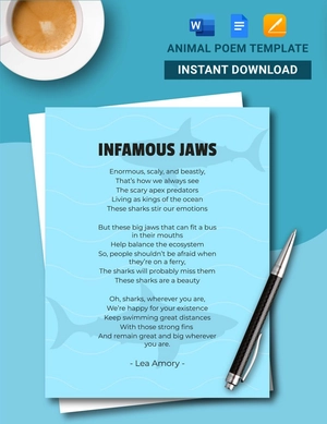 Animal Poem Template