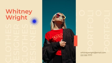 Free Clothes Designer Portfolio Presentation Template to Edit Online