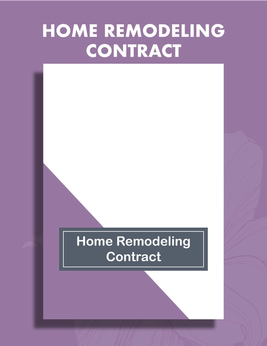 Home Remodeling Contract Template