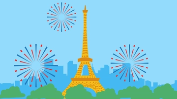 Free Bastille Day Cartoon Background Template to Edit Online
