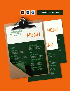 Argyle St Patricks Menu Template