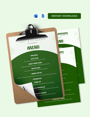 Essential St Patricks Menu Template