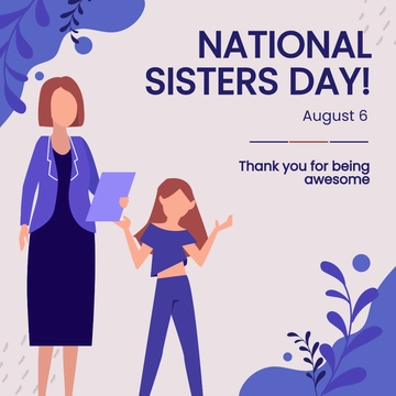 Free National Sisters Day FB Post Template to Edit Online
