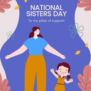 Free National Sisters Day Whatsapp Post Template to Edit Online