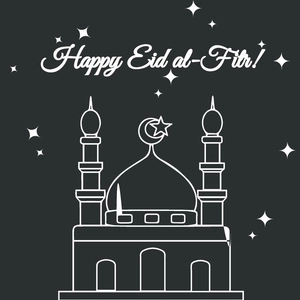 Eid al-Fitr Chalk Design Vector
