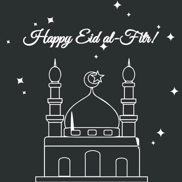 Free Eid al-Fitr Chalk Design Clipart Template to Edit Online