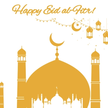 Free Eid al-Fitr Flat Design Clipart Template to Edit Online
